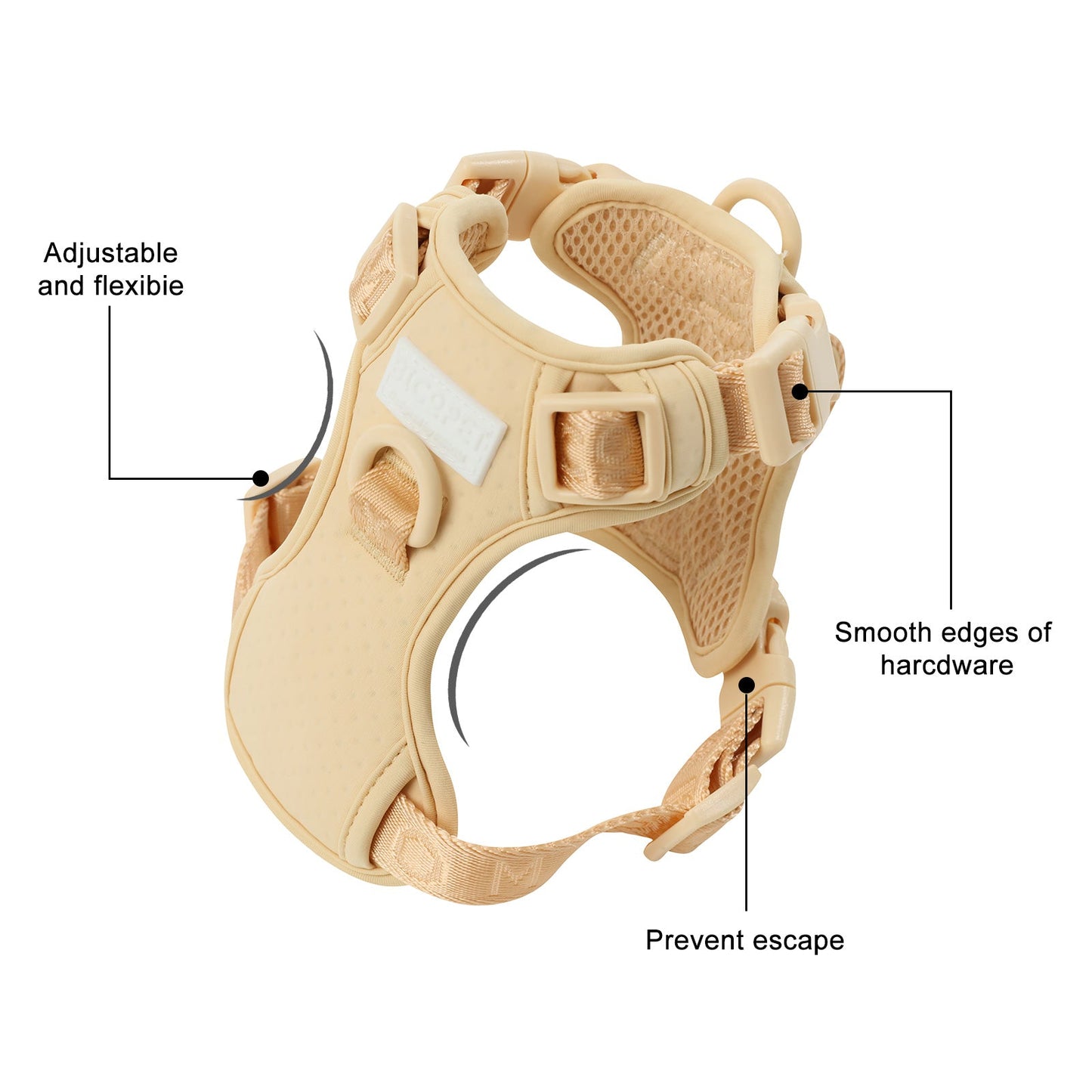 NO PULL ACTIVE  PET HARNESS - APRICOT